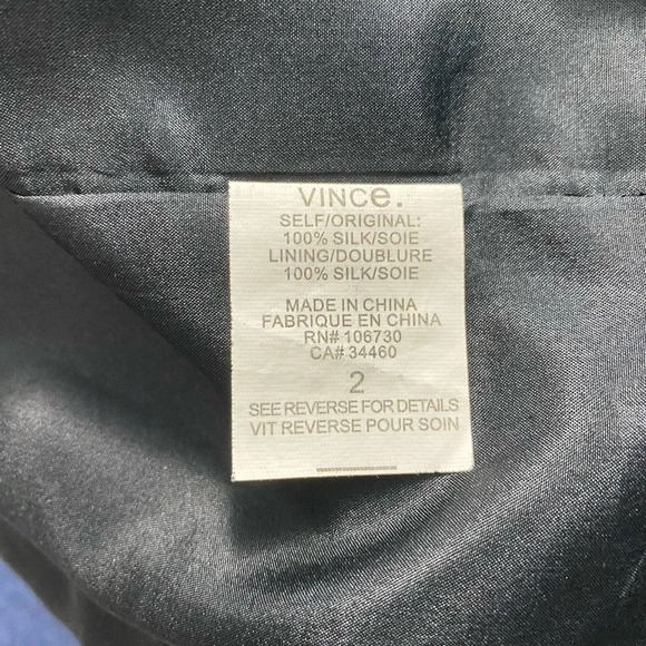 VINCE 100% Silk Sleeveless Shift Dress in Black LBD Exposed‎ Zip Back Size US 2 - Picture 11 of 12